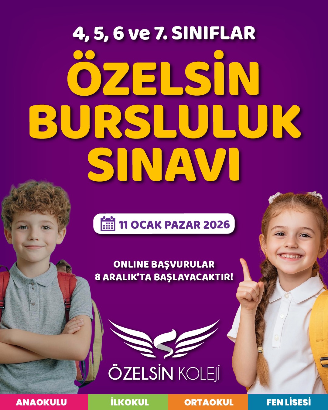 Özelsin bursluluk sınavı başvuruları başladı.